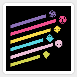 Pastel D20 Dice Unicorn Colors Tabletop RPG Sticker